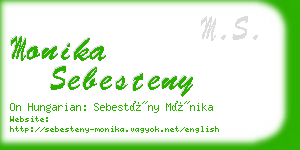 monika sebesteny business card